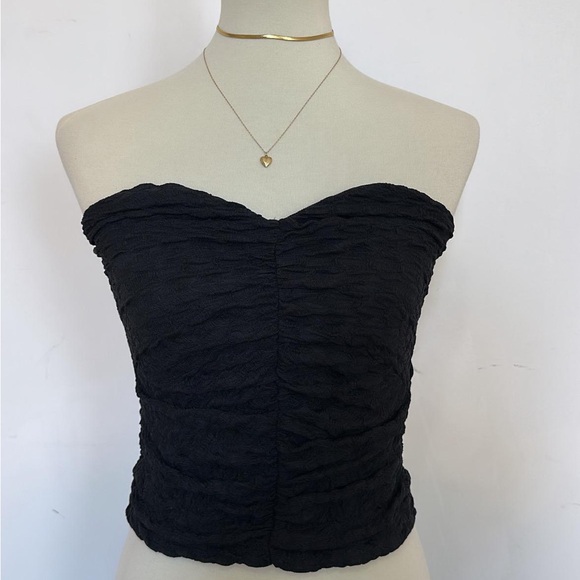 Na-Kd Tops - Elegant Black Strapless Top